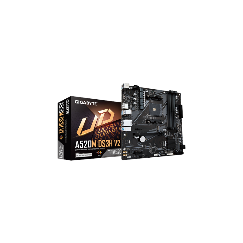 Gigabyte A520M DS3H V2 Processor family AMD Processor socket AM4 DDR4 DIMM Memory slots 2 Number of SATA