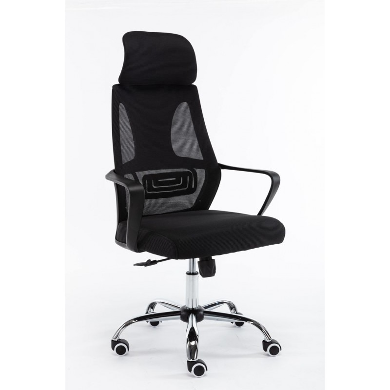 Topeshop FOTEL NIGEL CZERŃ office/computer chair Padded seat Mesh backrest