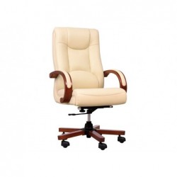 LIDER cream leather armchair