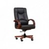 LEADER leather armchair black