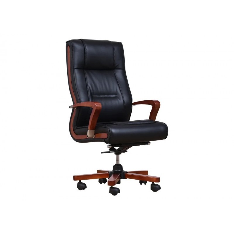 AMBASSADOR leather armchair black