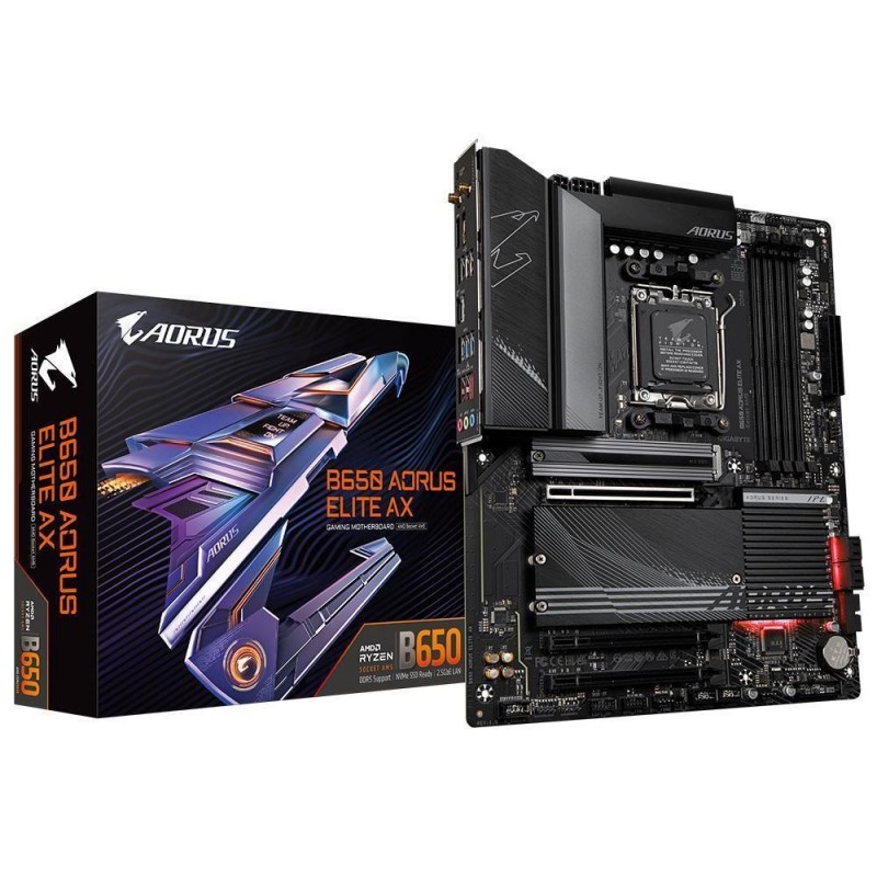 Mainboard GIGABYTE AMD B650 SAM5 ATX Memory DDR5 Memory slots 2 2xPCI-Express 3.0 16x 2xM.2 1xHDMI 1xDisplayPort 4xUSB