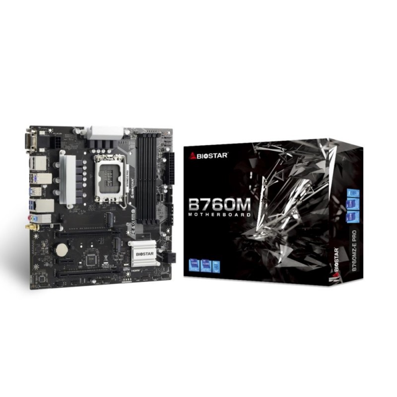 Mainboard BIOSTAR Intel B760 Express LGA1700 Micro-ATX Memory DDR5 Memory slots 4 1xPCI-Express 3.0 1x 1xPCI-Express 3.0