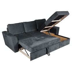 Corner sofa bed INGMAR anthracite