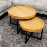 Coffee table MUSIC 2pcs set D70xH46, D50xH38, oak