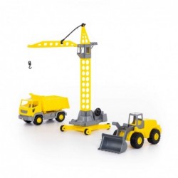 Construction Kit Crane Bulldozer Tipper Truck