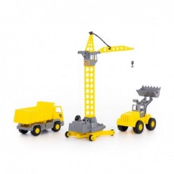 Construction Kit Crane Bulldozer Tipper Truck