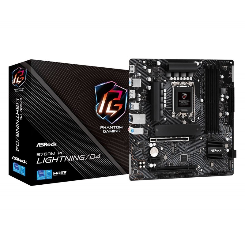 Asrock B760M PG Lightning/D4 Intel B760 LGA 1700 micro ATX