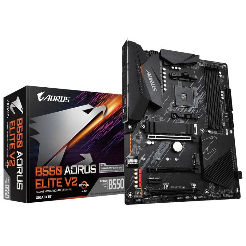 Gigabyte B550 AORUS ELITE V2 Motherboard - Supports AMD Ryzen 5000 Series AM4 CPUs, 12+2 Phases Digital Twin Power