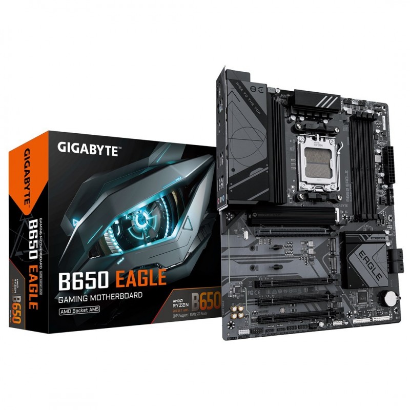 GIGABYTE B650 EAGLE Motherboard - Supports AMD Ryzen 9000 CPUs, 12+2+2 Phases Digital VRM, up to 7600MHz DDR5 (OC),