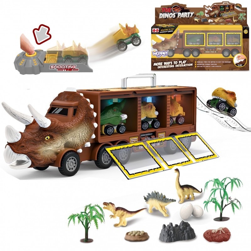 WOOPIE Dinosaur Truck with Launcher and Toy Cars