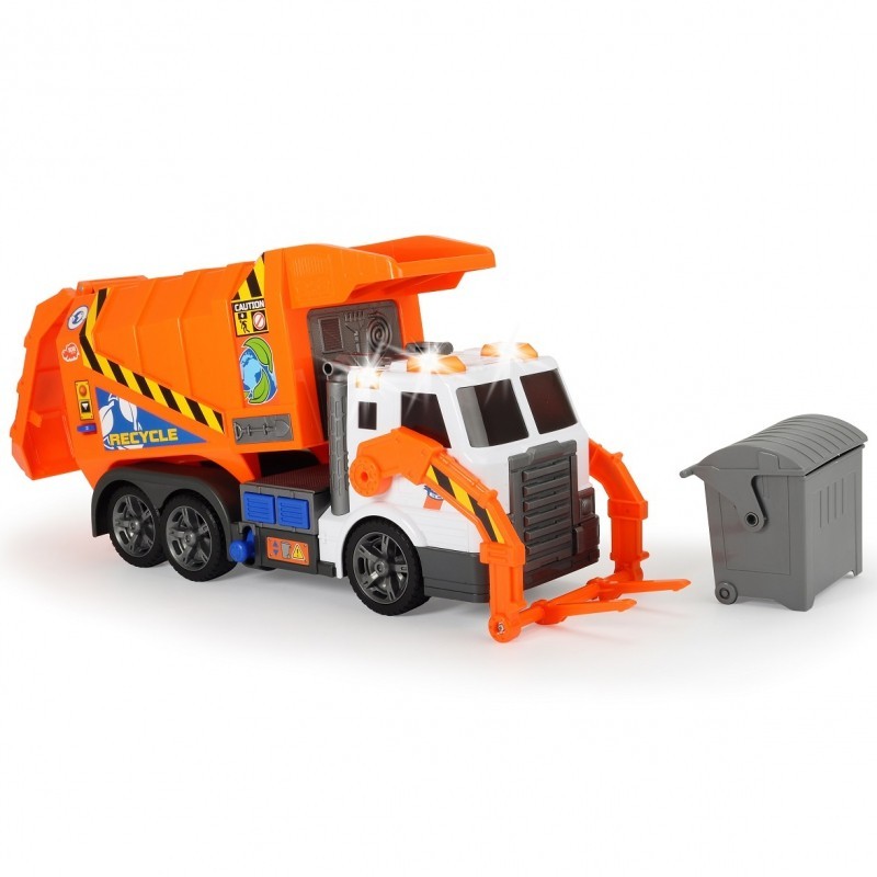 dickie toys garbage truck orange