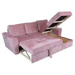 Corner sofa bed INGMAR pink