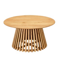 Coffee table SLATTED D80xH40cm, elm