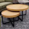 Coffee table MUSIC 2pcs set D60xH38, D90xH46, oak