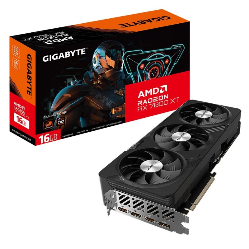 Graphics Card GIGABYTE AMD Radeon RX 7800 XT 16 GB GDDR6 256 bit PCIE 4.0 16x 2xHDMI 2xDisplayPort GV-R78XTGAMINGOC-16GD