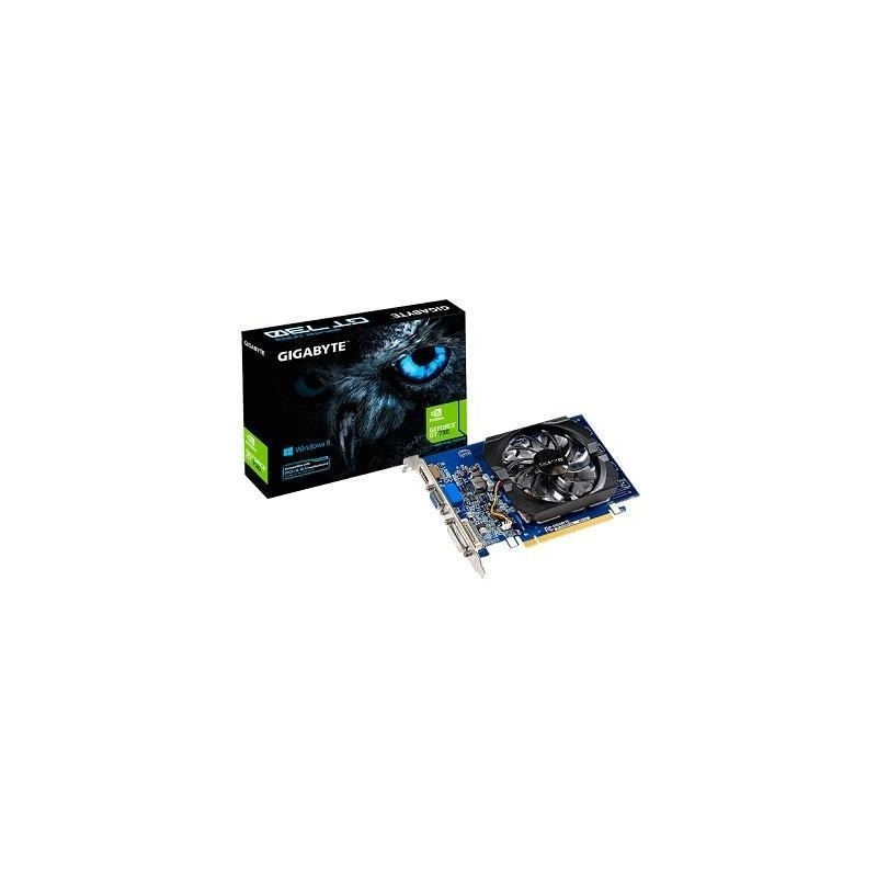 Graphics Card GIGABYTE NVIDIA GeForce GT 730 2 GB 64 bit PCIE 2.0 8x GDDR3 Memory 1600 MHz GPU 902 MHz Single Slot