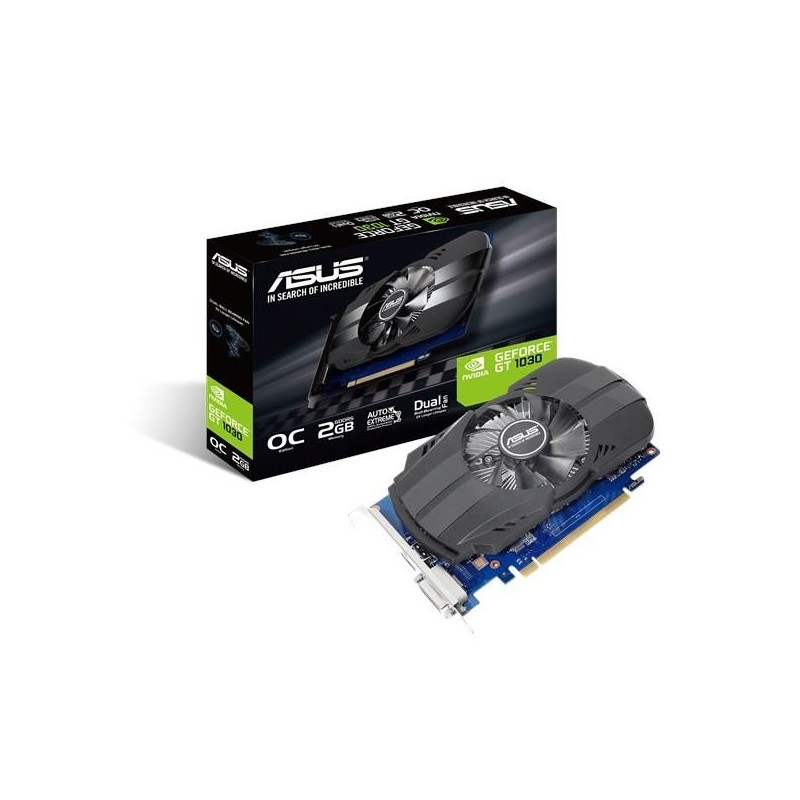 Graphics Card ASUS NVIDIA GeForce GT 1030 2 GB GDDR5 64 bit PCIE 3.0 16x Memory 6008 MHz Dual Slot