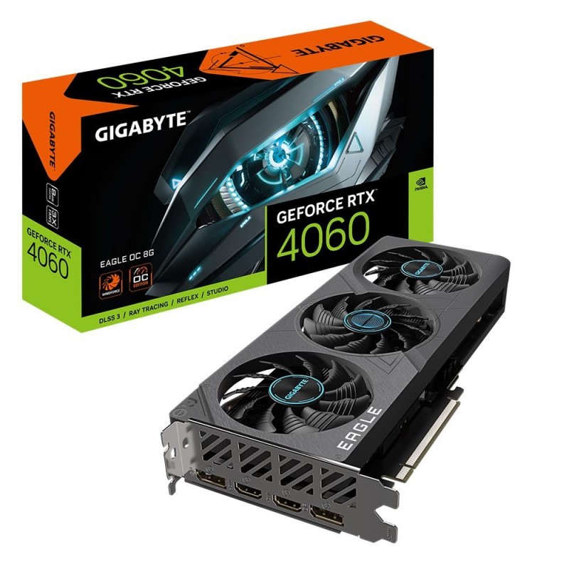 Graphics Card GIGABYTE NVIDIA GeForce RTX 4060 8 GB GDDR6 128 bit PCIE 4.0 16x Dual Slot