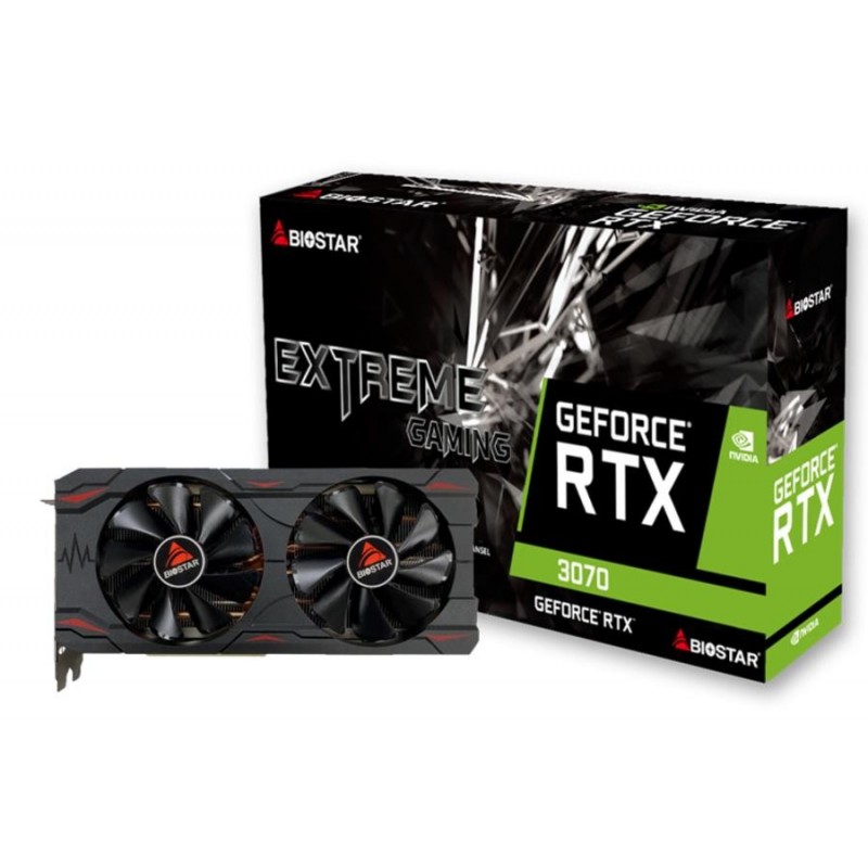 Graphics Card BIOSTAR NVIDIA GeForce RTX 3070 8 GB GDDR6 256 bit PCIE 4.0 16x GPU 1500 MHz Dual Slot