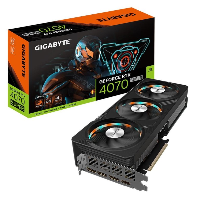 Graphics Card GIGABYTE NVIDIA GeForce RTX 4070 SUPER 12 GB GDDR6X 192 bit PCIE 4.0 16x GPU 2565