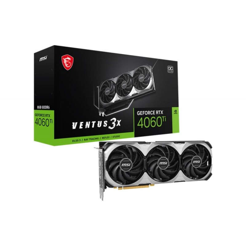 Graphics Card MSI NVIDIA GeForce RTX 4060 Ti 8 GB GDDR6 128 bit PCIE 4.0 16x Triple slot