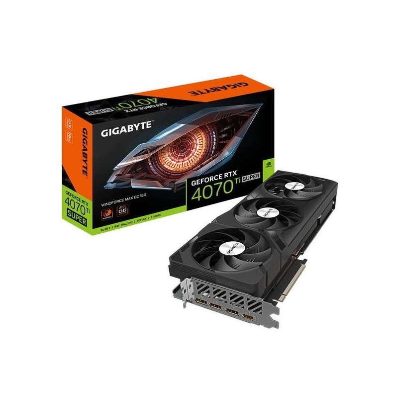 Graphics Card GIGABYTE NVIDIA GeForce RTX 4070 Ti SUPER 16 GB GDDR6X 256 bit PCIE 4.0 16x GPU 2655 MHz Triple slot