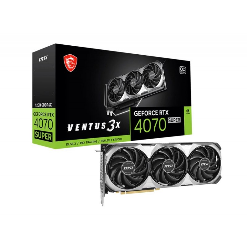 Graphics Card MSI NVIDIA GeForce RTX 4070 SUPER 12 GB GDDR6X 192 bit PCIE 4.0 16x Triple slot