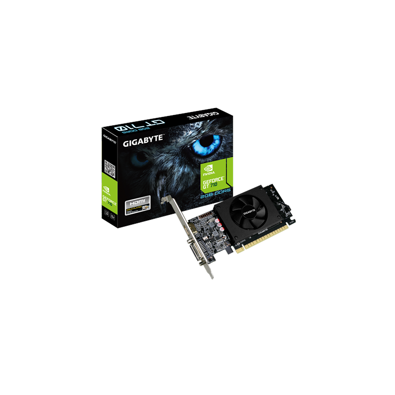 Gigabyte Low Profile NVIDIA 2 GB GeForce GT 710 GDDR5 Cooling type Active HDMI ports quantity 1 PCI