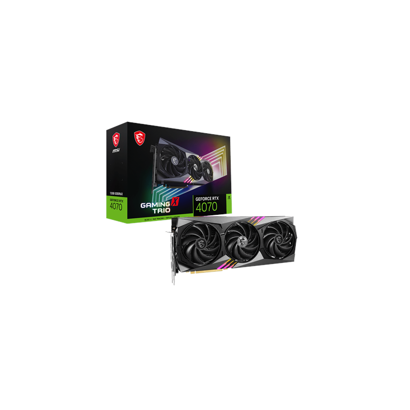 MSI GeForce RTX 4070 GAMING X TRIO 12G NVIDIA 12 GB GeForce RTX 4070 GDDR6X HDMI ports quantity 1 PCI