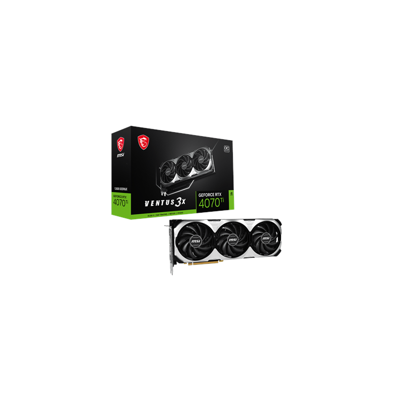 MSI GeForce RTX 4070 Ti VENTUS 3X 12G OC NVIDIA 12 GB GeForce RTX 4060 Ti GDDR6X HDMI ports quantity 1 PCI