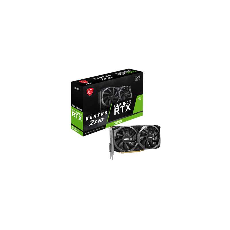 MSI GeForce RTX 3050 VENTUS 2X XS 8G OC NVIDIA 8 GB GeForce RTX 3050 GDDR6 HDMI ports quantity 1 PCI