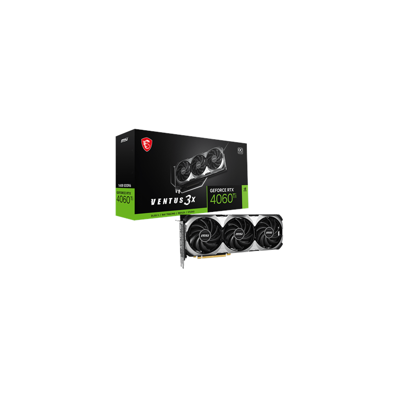 MSI GeForce RTX 4060 Ti VENTUS 3X 16G OC NVIDIA 16 GB GeForce RTX 4060 Ti GDDR6 HDMI ports quantity 1 PCI