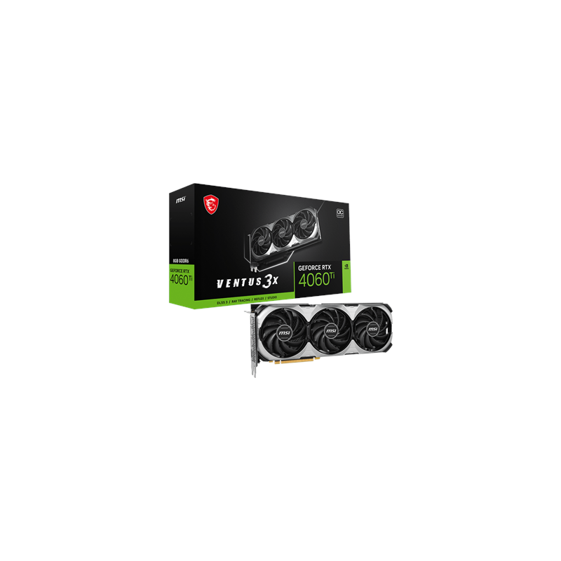 MSI GeForce RTX 4060 Ti VENTUS 3X 8G OC NVIDIA 8 GB GeForce RTX 4060 Ti GDDR6 HDMI ports quantity 1 PCI