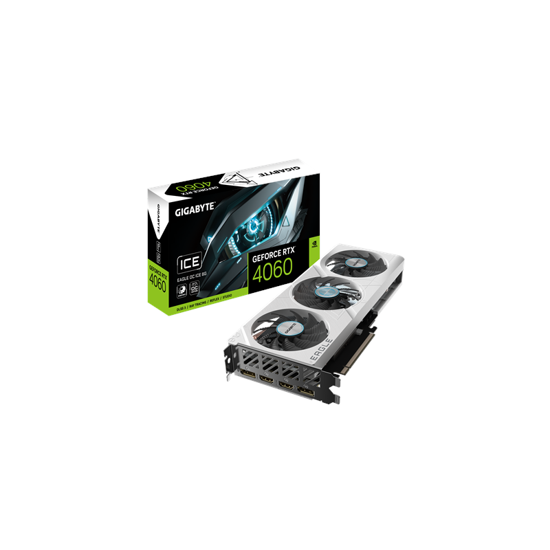 Gigabyte GV-N4060EAGLEOC ICE-8GD NVIDIA 8 GB GeForce RTX 4060 GDDR6 Memory clock speed 2505 MHz