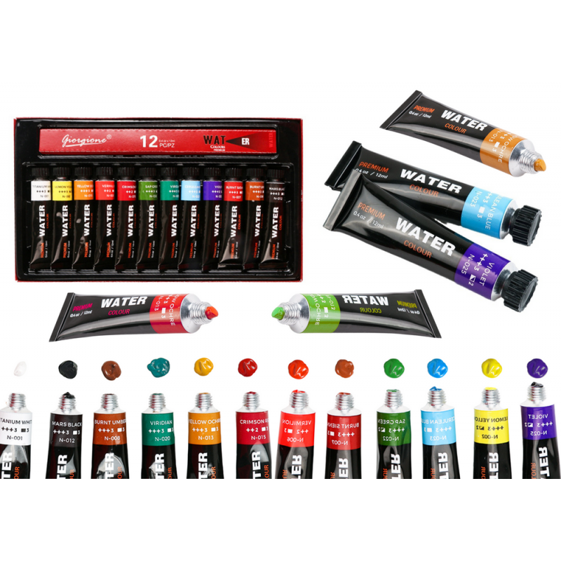 Acrylic Paint Set in a Tube 12 Colors