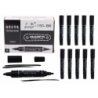 Double-Sided Waterproof Marker Set Black 10pcs.