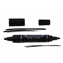 Double-Sided Waterproof Marker Set Black 10pcs.