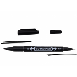 Set of Double-Sided Waterproof Markers for CDs Black 10pcs.