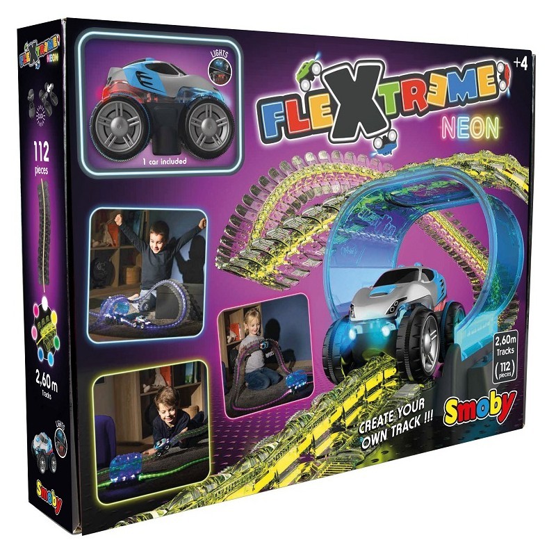 SMOBY Flextreme Neon Car Track с автомобильным стартовым комплектом