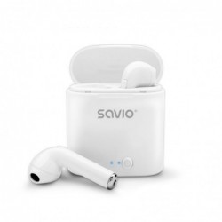 Savio TWS-01 Wireless Bluetooth Earphones, White