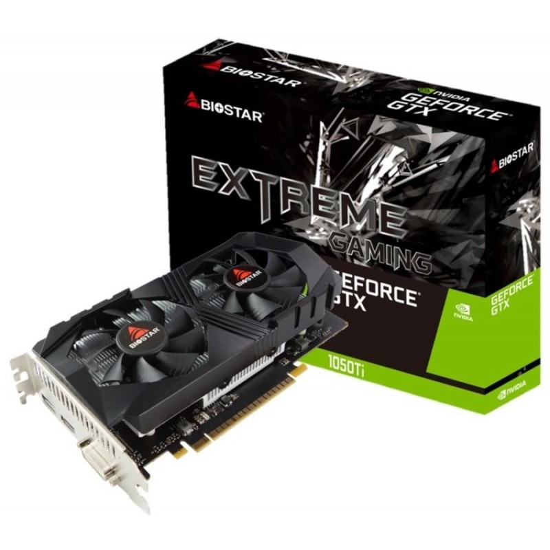 Graphics Card BIOSTAR NVIDIA GeForce GTX 1050 TI 4 GB GDDR5 128 bit PCIE 3.0 16x Memory 7008 MHz GPU 1291 MHz Dual Slot