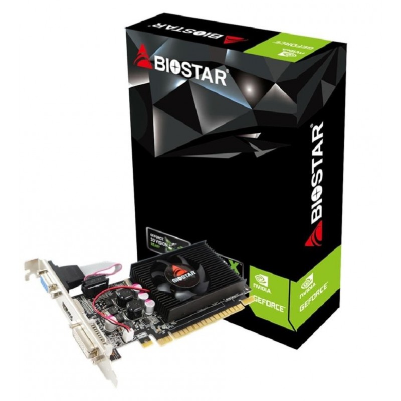 Graphics Card BIOSTAR NVIDIA GeForce 210 1 GB DDR3 64 bit PCIE 2.0 16x Memory 1333 MHz GPU 589 MHz Single Slot