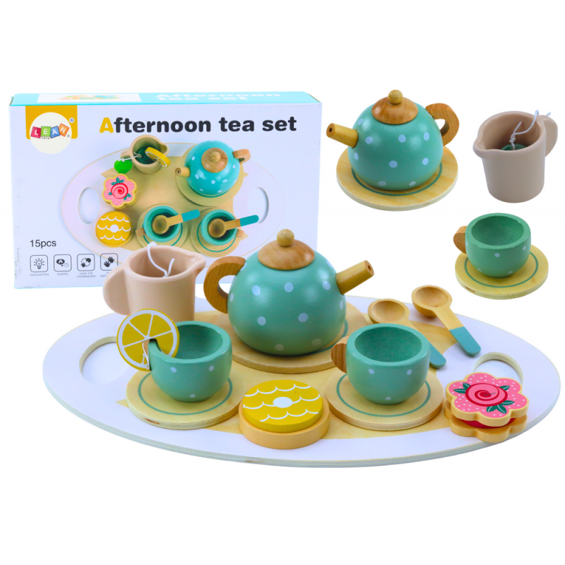 Tea Coffee Set for Children Wooden 15 Pieces