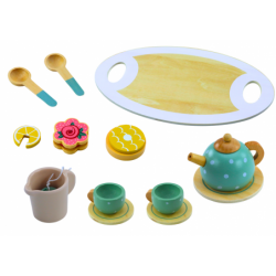 Tea Coffee Set for Children Wooden 15 Pieces