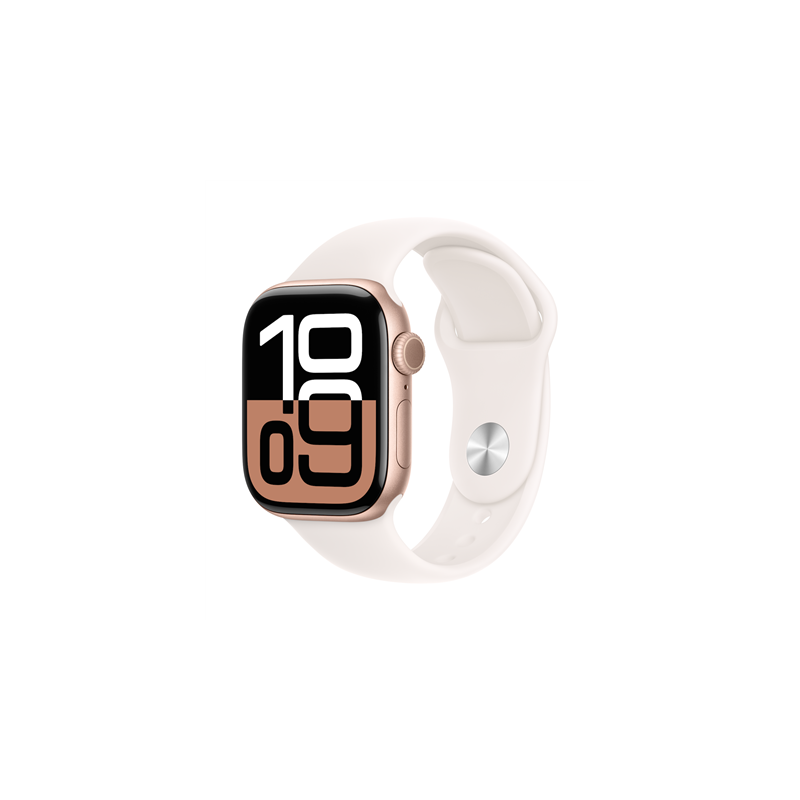 Apple Watch Series 10 GPS 42mm Rose Gold Aluminium Case with Light Blush Sport Band - M/L