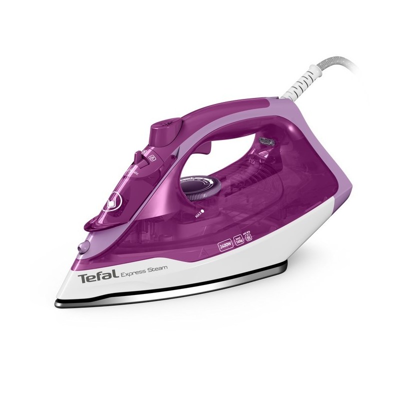 Tefal FV2836 Dry & Steam iron Ceramic soleplate 2400 W Purple, White