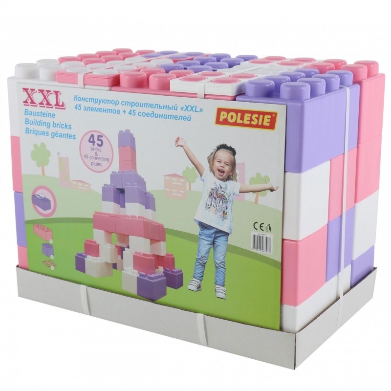 XXL blocks 45 elements + 45 connectors Pink