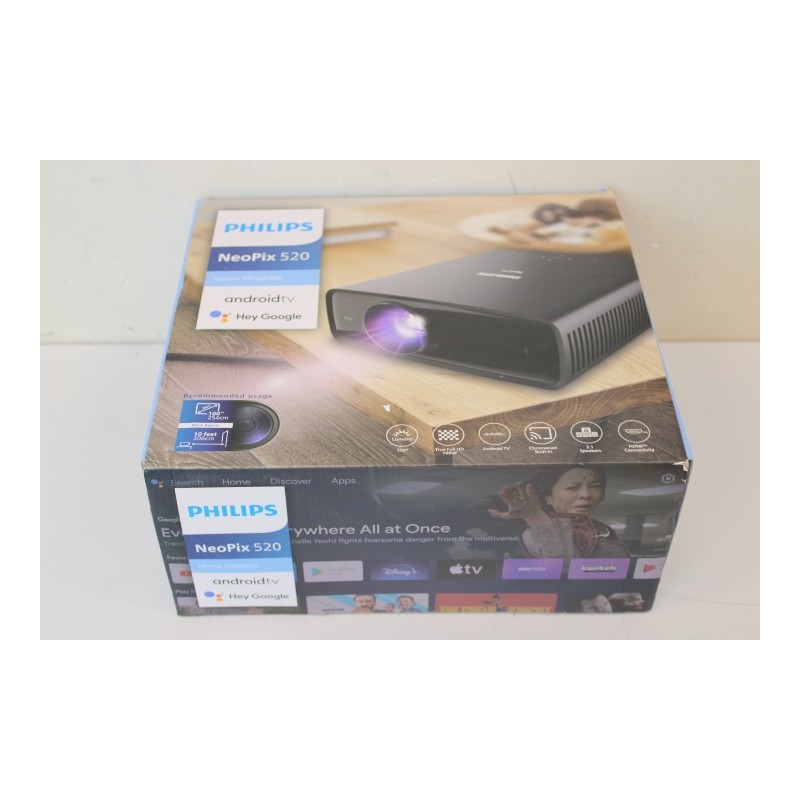 SALE OUT. Philips Neopix 520 Home Projector, 1920x1080, 350lm, 16:9, 3000:1, Black Philips Neopix 520 Full HD