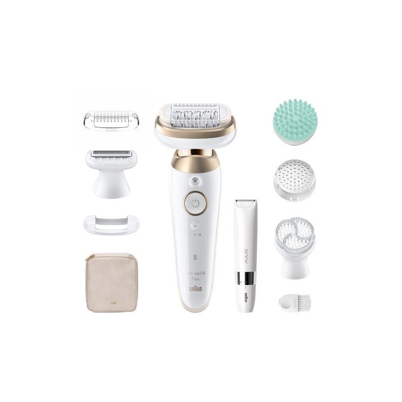 Braun SES9-481 Silk u00e9pil 9 Flex 3D Epilator, White/Gold